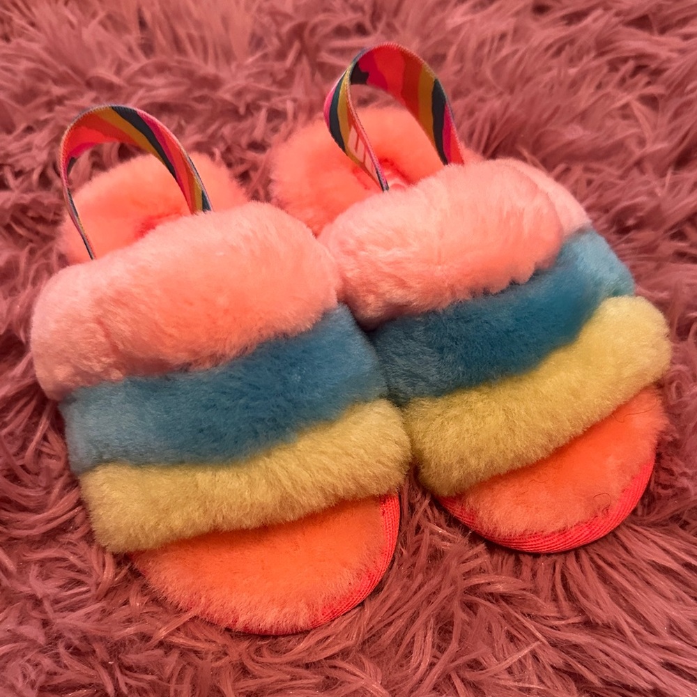 UGG Multicolor Fuzzy Slippers